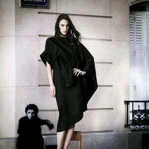 NWT Maison Martin Margiela x H&M Collab Black Horizontally Worn Dress Sz 2 Rare